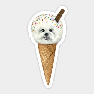 Bichon Frise Ice Cream Dog Sticker